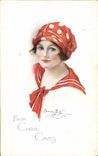Vintage Postcard Fantasy Illustrator Woman From Coral Cellars