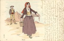 Vintage Postcard Fantasy Illustrator Bearn Woman