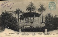 Vintage Postcard Kiosk and Hyeres park