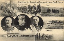 CPA Militaria Souvenir des Grandes Manoeuvres du Sud Ouest General Chomer Joffre Pau 