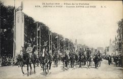 Vintage Postcard Militaria the festivals of the Victoire has Paris Joffre July 14th, 1919 and Foch
