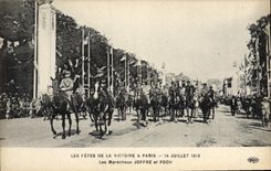 Vintage Postcard Militaria the festivals of the Victoire has Paris July 14th, 1919 the Marshals Foch and Joffre