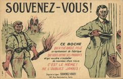 Vintage Postcard Militaria Remember This Boche