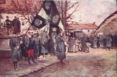 Vintage Postcard Militaria 87eme regiment of infantry of reserve Vassincourt Mussey