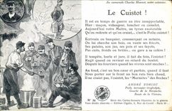 Vintage Postcard Militaria the Cook Andre Soriac