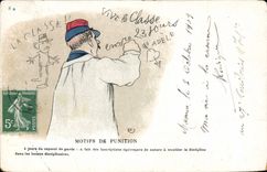Vintage Postcard Militaria Reasons for Militaria punishment
