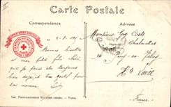 Postal Militaria Georges Scott Les los honores bajo el fuego