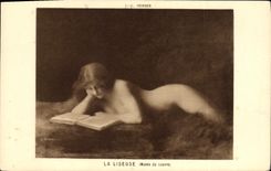 CPA Henner La liseuse Paris Musee du Louvre Erotique 