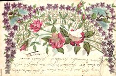 CPA Fantaisie Fleurs 