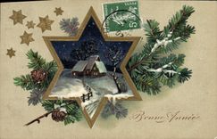 CPA Fantaisie Fleurs Bonne annee