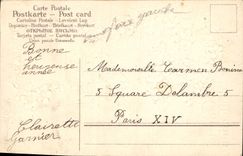 CPA Fantaisie Fleurs Hirondelle 