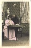 CPA Femme La partie de Cartes 