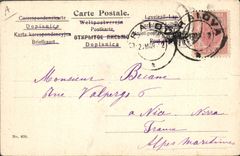 Vintage Postcard Woman Clover Charts