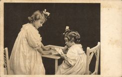 Vintage Postcard Children Charts