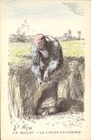 CPA Fantaisie Illustrateur JF Millet La lieuse de gerbes