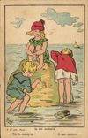 CPA Fantaisie Illustrateur Enfants La mer montante