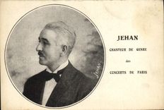 Vintage Postcard Jehan Singer of kind in the Concerts of Paris
