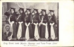 Vintage Postcard Orig Croat tamb Musik Gesang und Tanz Trupe lika Pejnovic