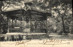 Vintage Postcard Kiosk of music Garden of the Troyes rock