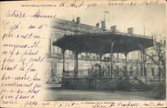 Vintage Postcard Kiosk of the music Mills on Combining