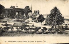 Vintage Postcard Kiosk of music Guingamp Park
