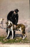 CPA Chiens Chien de St Bernard a l'hospice