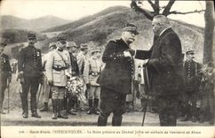 Vintage Postcard Militaria High Alsace Bitschwiller the Mayor presents to General Joffre his wishes of welcome in Alsace