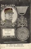 Vintage Postcard Militaria In General Joffre the grateful fatherland Awards a medal to