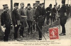 CPA Militaria Grandes manoeuvres du Bourdonnais 1909 Le General Tremeau recoit les officiers etrangers TOP 
