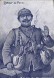 Vintage Postcard Militaria Return of Leave