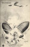 Vintage Postcard Militaria French Plane against zeppelin