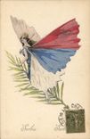 Vintage Postcard Militaria Serbia Serbia Butterfly