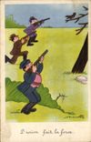 Postal Caza Cazadores la unión hace la fuerza
