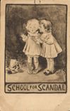 Vintage Postcard Fantasy Illustrator Children School for scandal