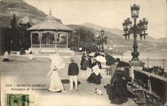 Vintage Postcard Kiosqueet Monte Carlo terraces