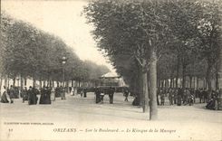 Vintage Postcard Kiosk of the music On the Orleans boulevard