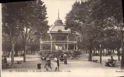Vintage Postcard Kiosk Valence the garden of the Champ de Mars