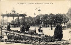 Vintage Postcard Angers the garden of the E-mail and the Kiosk