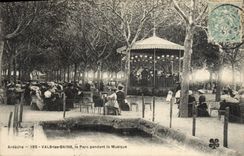Vintage Postcard Kiosk Valleys Baths the park during the music