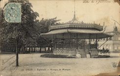 Vintage Postcard Kiosk of music Lille Esplanade