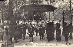 Vintage Postcard Kiosk Walk Granvelle Besancon