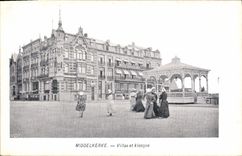Vintage Postcard Middelkerke Villas and Kiosque