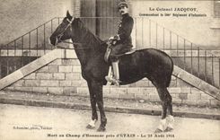 Vintage Postcard Militaria Colonel Jacquot Ordering the 166eme regiment of infantry Died to the field of honor close to Tin