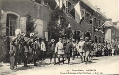 Vintage Postcard Militaria High Alsace St Amarin Visits of the President of the Republic