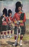 Vintage Postcard Militaria The Gordon Highlanders Sergeant Bandsman and drummer