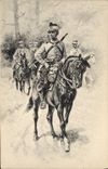CPA Militaria Officier a cheval 