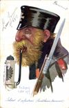 CPA Militaria Soldat a la pipe 