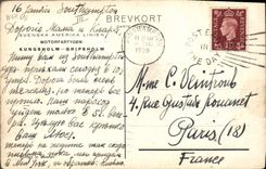 Vintage Postcard Boat Svenska Amerika Linien Motorfartygen Kungsholm Gripsholm