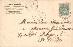 Vintage Postcard Fantasy Flowers Doves Hearts