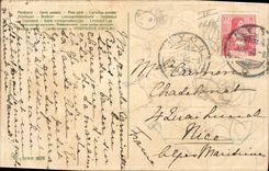 Vintage Postcard Fantaisie Children Iceskates Chien